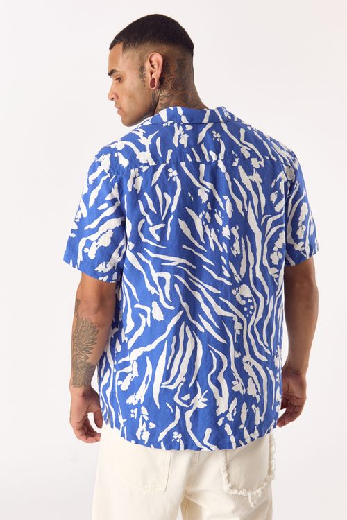 Camisa Lino Mc Okesay Azul