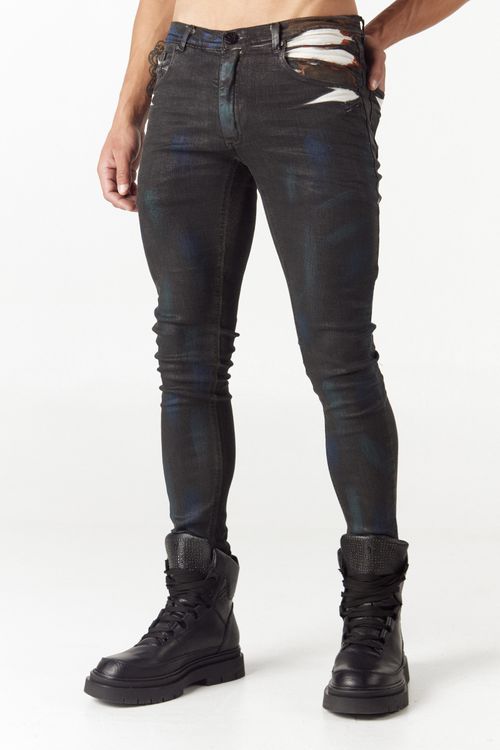 Jean Slim Tinto De V Negro