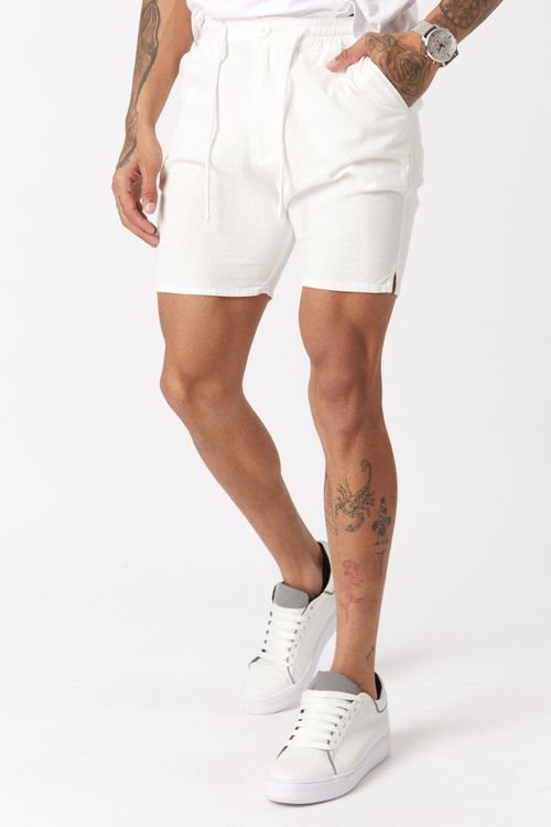 Bermuda Lino Tinduf Blanco