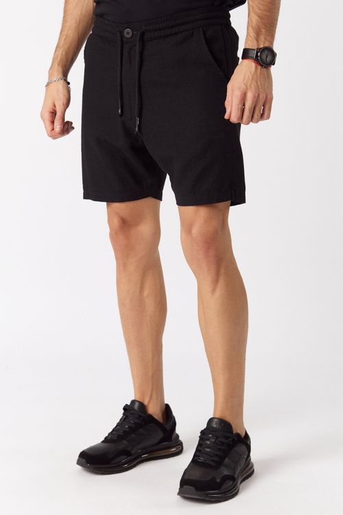 Bermuda Lino Tinduf Negro