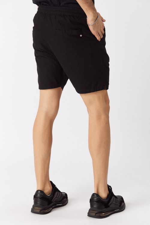 Bermuda Lino Tinduf Negro