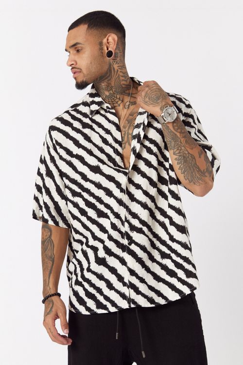 Camisa Lino Mc Odin Negro