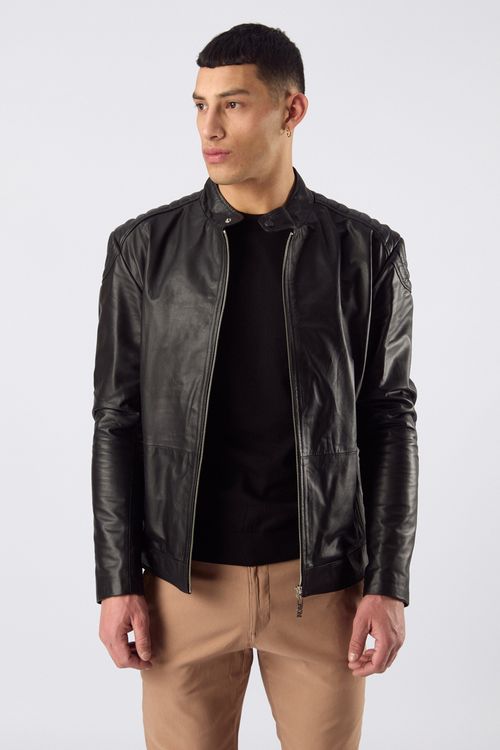 Campera De Cuero James Negro