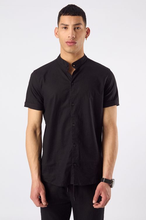 Camisa Lino Mc Omina Negro