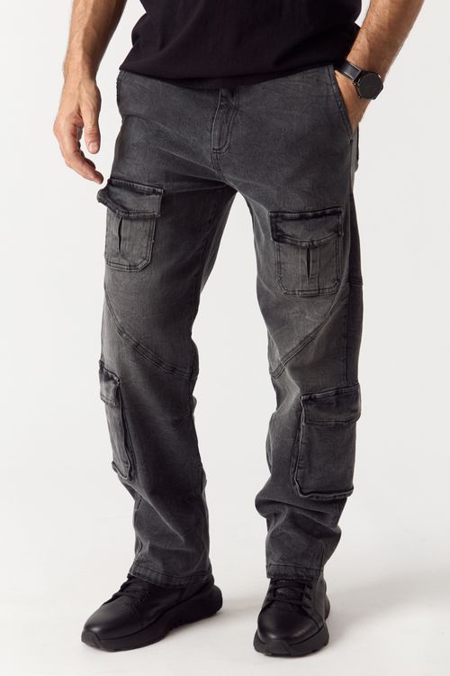 Jean Relax Cargo Turner Negro