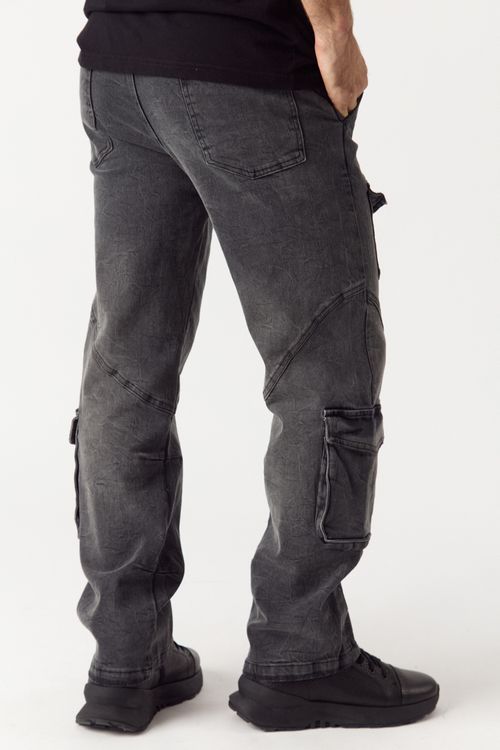 Jean Relax Cargo Turner Negro