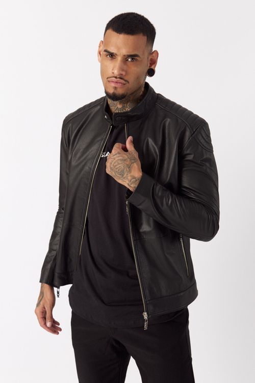 Campera De Cuero James Negro