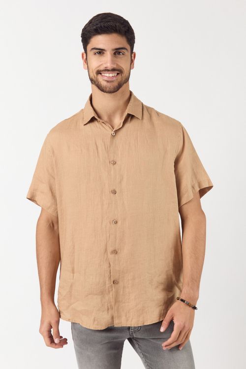 Camisa de lino Mc Omi Camel