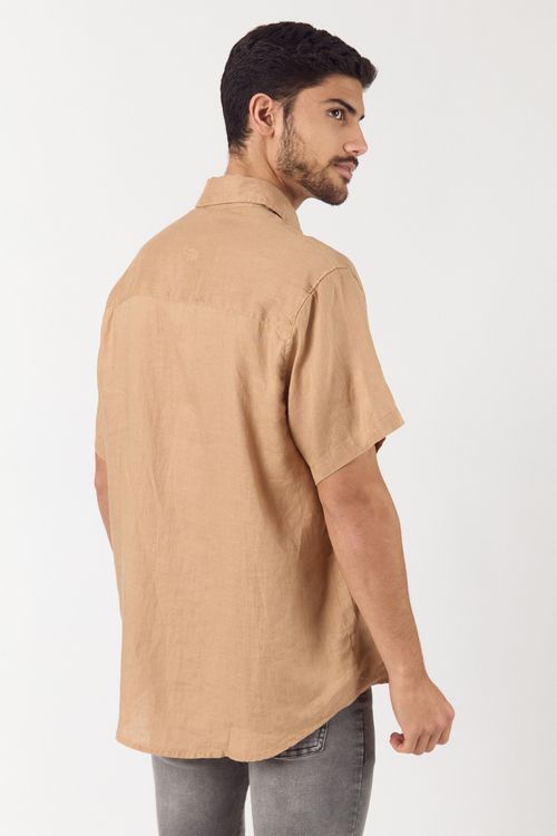 Camisa de lino Mc Omi Camel