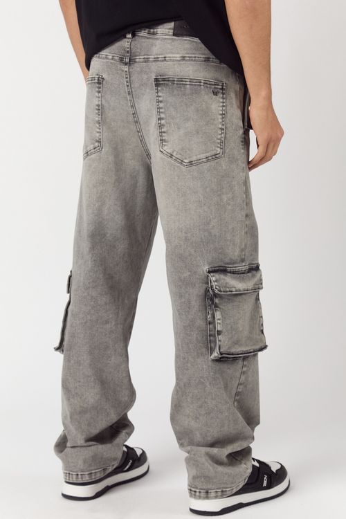 Jean Cargo Triangle Gris