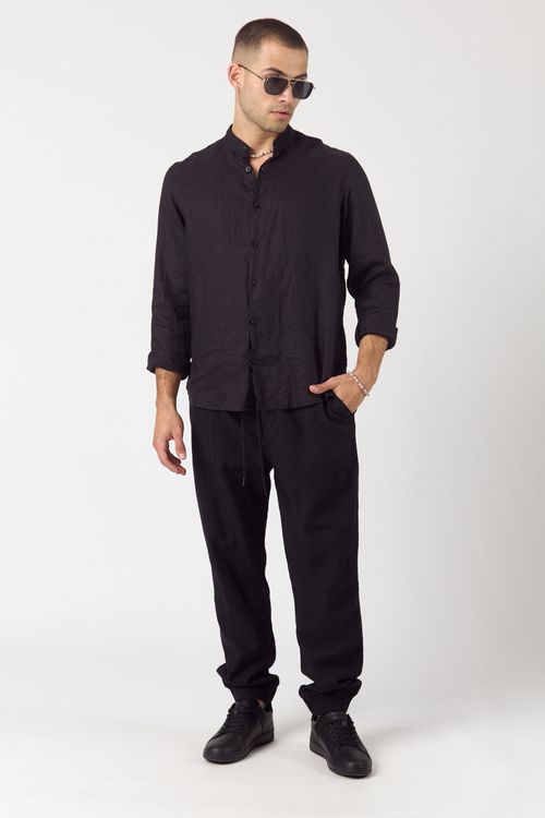Camisa de lino Ml Abernet Negro