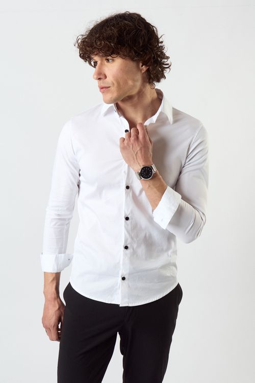 Camisa Ml Arlo Plus Black Blanco