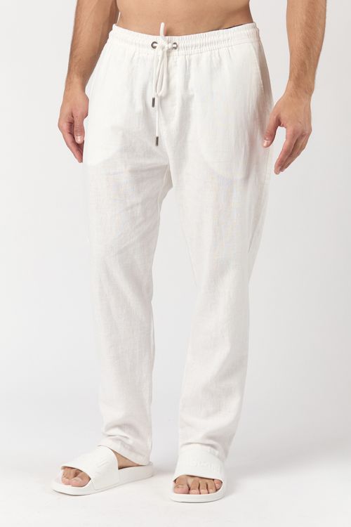 Pantalon de lino Paciano Blanco