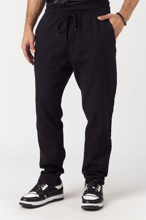 Pantalon de lino Paciano Negro
