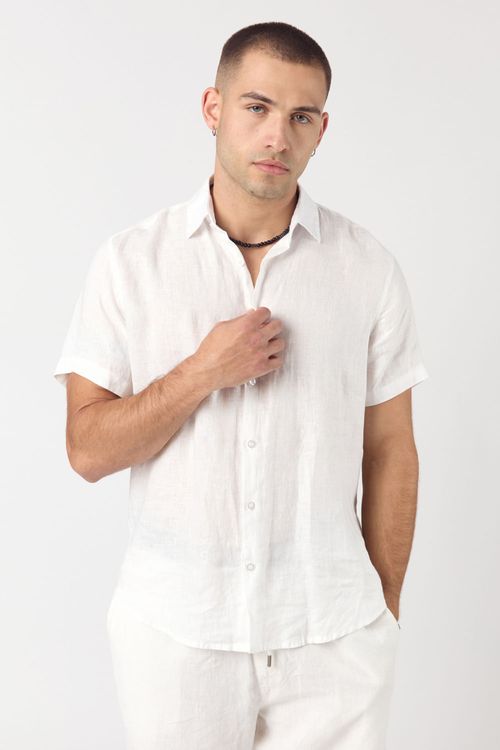 Camisa de lino Mc Omi Blanco