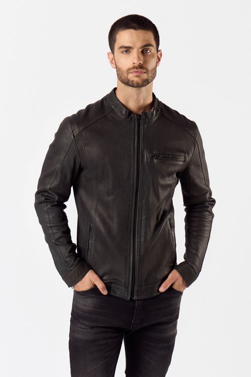 Campera de Cuero Jhumi Negro